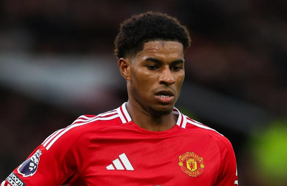 Marcus Rashford of Manchester United playing soccer.