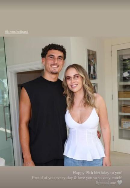 Kate Ferdinand and her stepson on his 19th birthday.