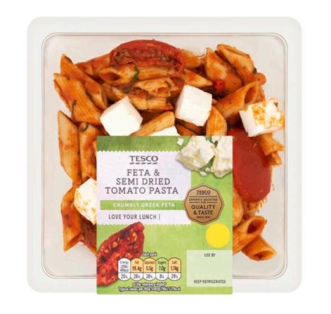Tesco feta and semi-dried tomato pasta.