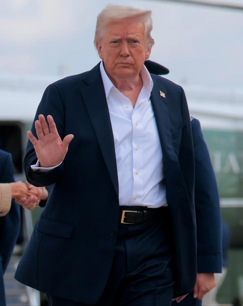 President Trump and Melania Trump departing Joint Base Andrews.