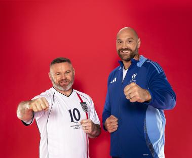 ***EMBARGO: TUESDAY 11TH MARCH 2025, 00:01*** Tyson Fury (right) is England Manager and Wayne Rooney is Player-Manager (left) for UNICEF 2025, which takes place on Sunday 15th of June at Old Trafford, Manchester. Photographed by Daniel Hambury for UNICEF UK and Soccer Aid Productions. ©UNICEF/Soccer Aid Productions/Stella Pictures For further information, please contact pictures@socceraidproductions.com