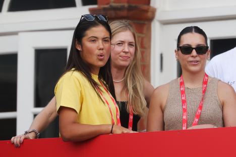 Emma Raducanu of Great Britain at a tennis match.