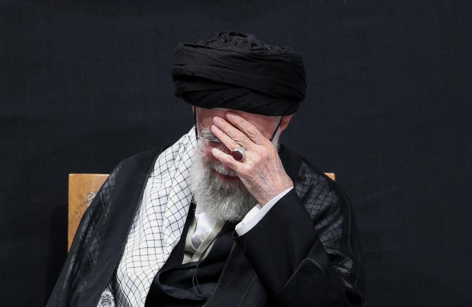 Ayatollah Ali Khamenei at an Ashura ceremony.