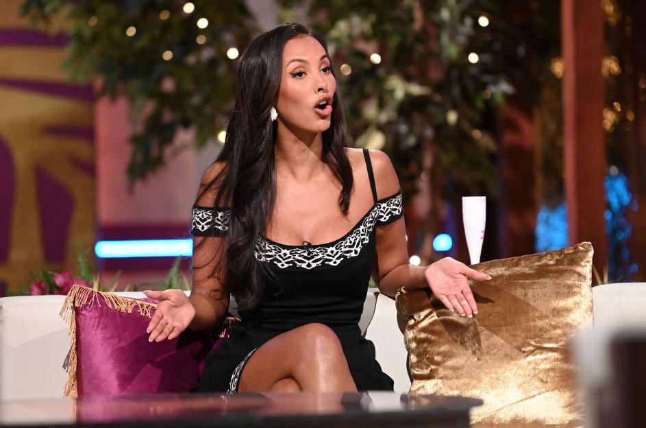 Maya Jama on Love Island: Aftersun.