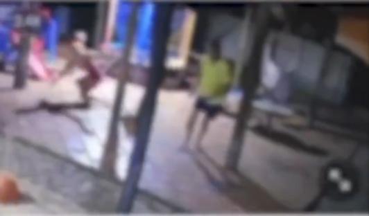 Blurry image of a child accidentally shooting his mother.