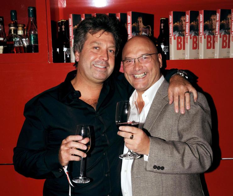 John Torode and Gregg Wallace at a book launch.