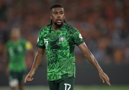 Alex Iwobi of Nigeria playing soccer.