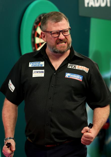James Wade at the World Darts Championship.