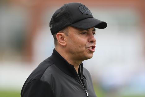 Photo of Marc White, manager of Dorking Wanderers, at a soccer match.
