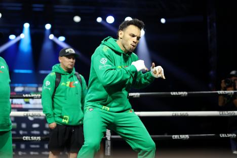 Julio Cesar Chavez Jr. at a boxing media workout.