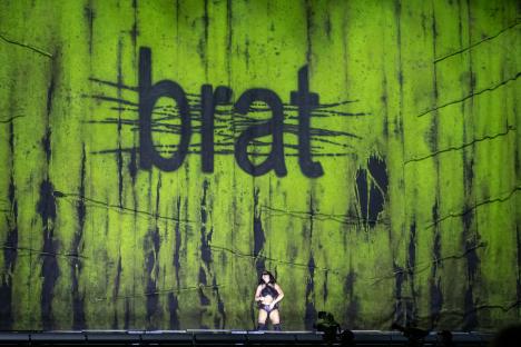 Charli XCX performing at Glastonbury Festival with