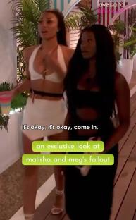 Screenshot of Love Island Aftersun showing Malisha and Meg's fallout.