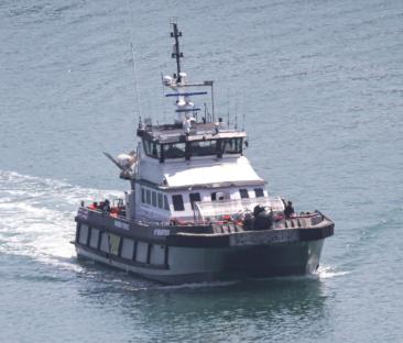 UK Border Force vessel escorting migrants.