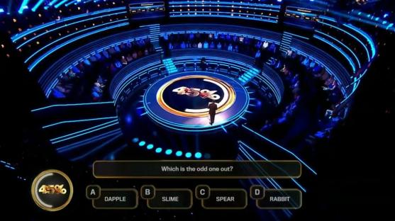 Game show contestant facing