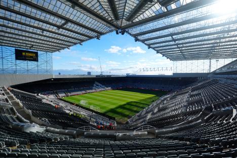 General view of St. James' Park stadium in Newcastle upon Tyne.