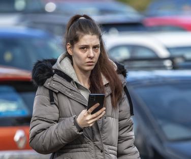 Shannon Ives, mother of Ethan Ives Griffiths, arriving at court.