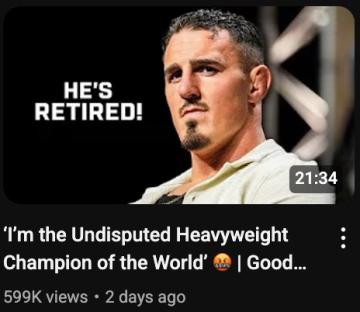 Screenshot of a video showing a man announcing his retirement.