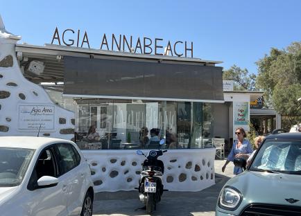 Agia Anna Beach restaurant in Mykonos, Greece.