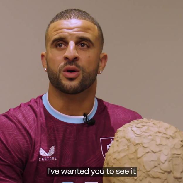 Kyle Walker in Burnley jersey, talking about his transfer.
