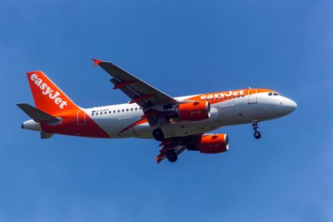 EasyJet plane landing.