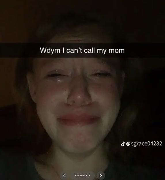 Close-up of a crying teen girl's face with text overlay: