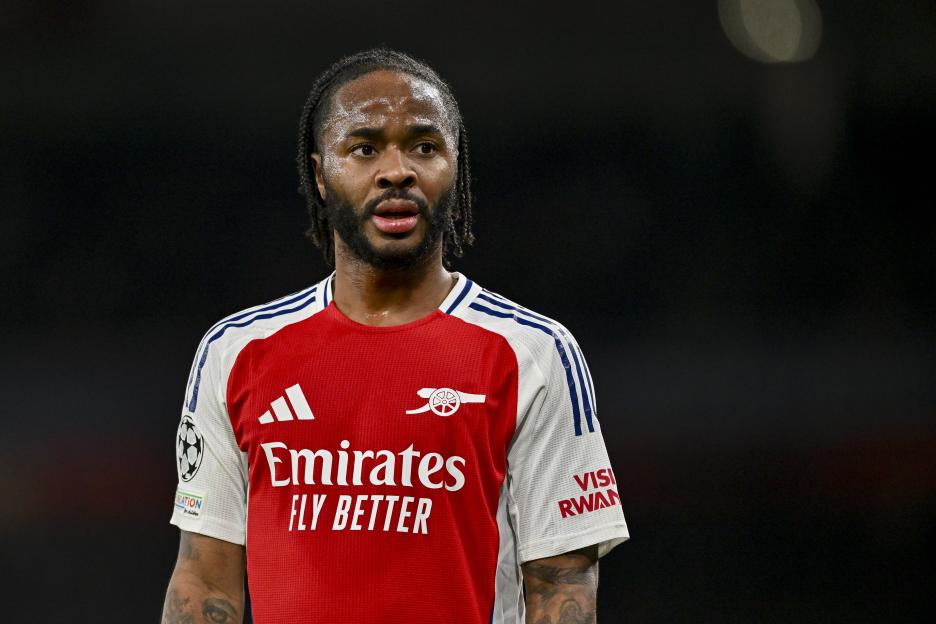 Raheem Sterling of Arsenal in a Champions League match.