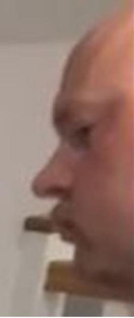 Close-up of a man's profile.