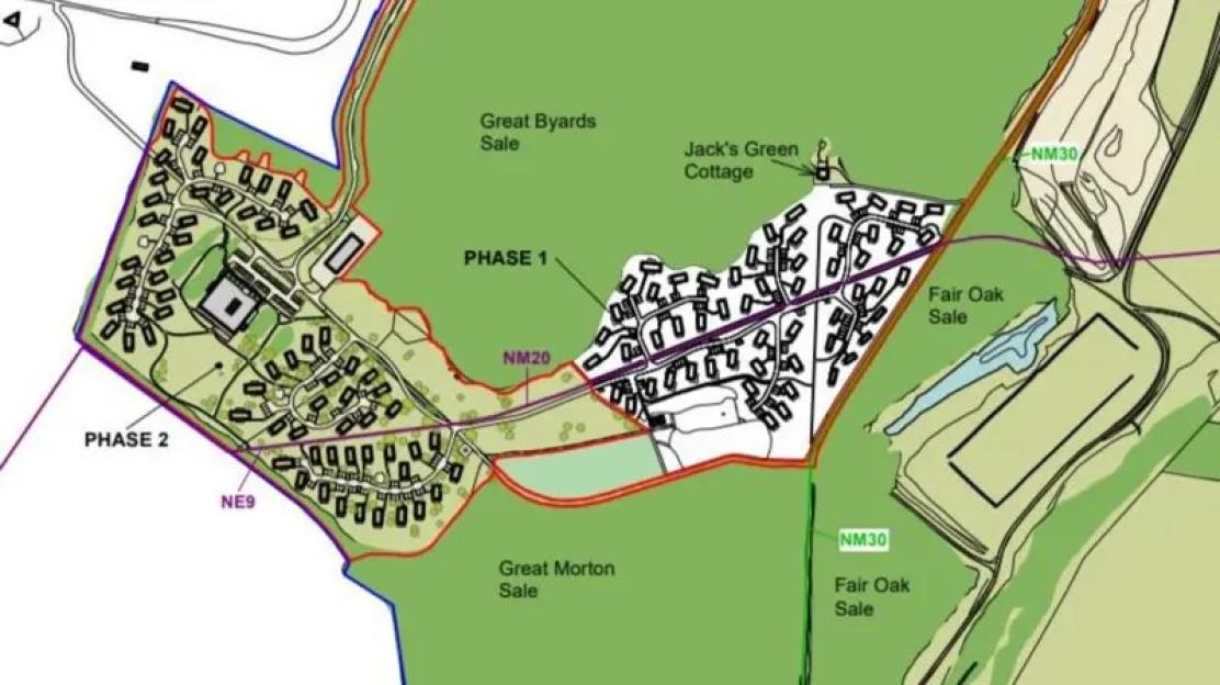 Illustration of a woodland holiday park expansion plan.