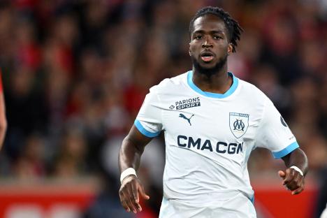 Jonathan Rowe of Olympique de Marseille in a soccer match.