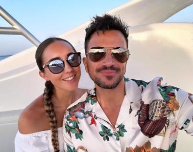 Peter Andre and Emily on a boat in Dubai.