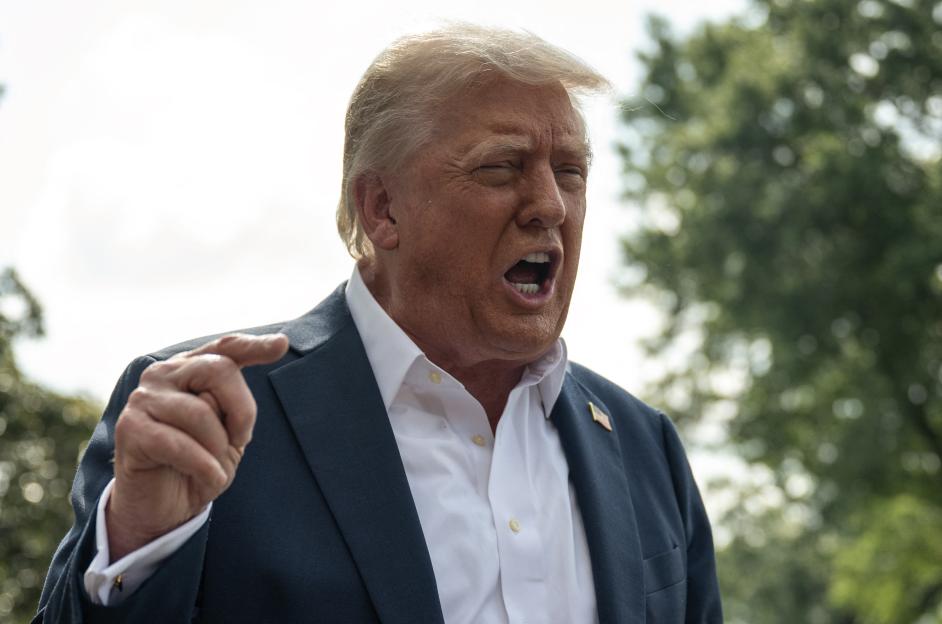 President Trump speaking to the press.