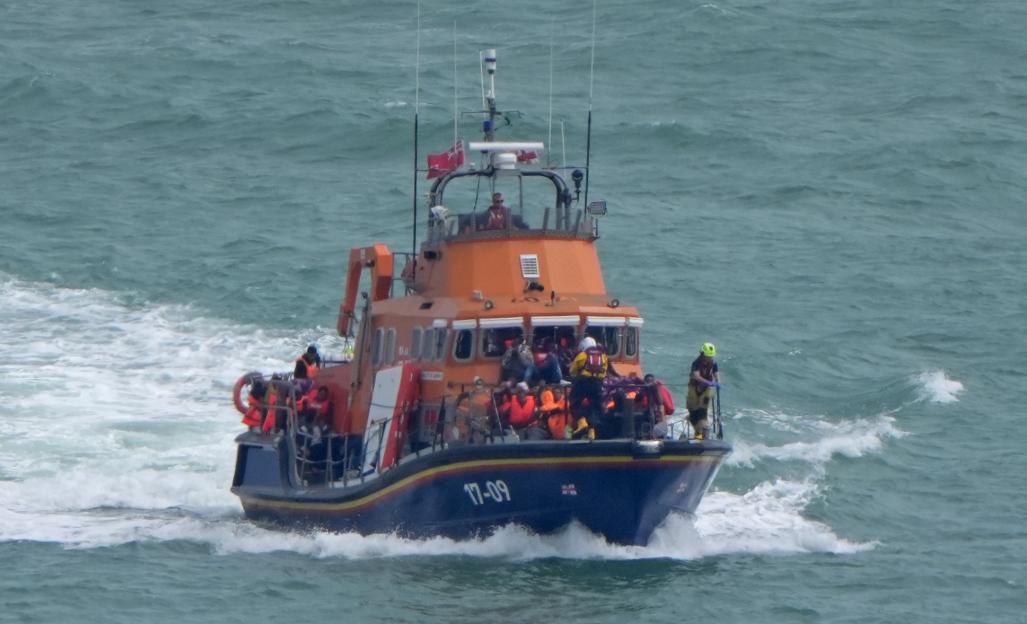 A lifeboat carrying rescued migrants.