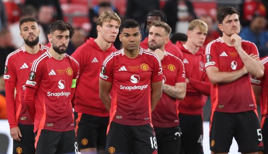 Dejected Manchester United players after a match.