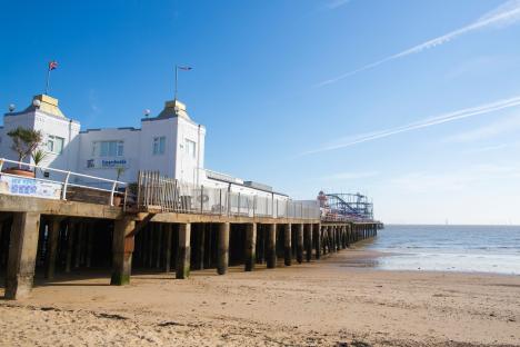 Clacton-on-Sea pier on a sunny day.