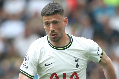 Clement Lenglet of Tottenham Hotspur dribbling the ball during a Premier League match.