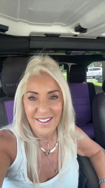 Toni's mum in a car, talking about Love Island.