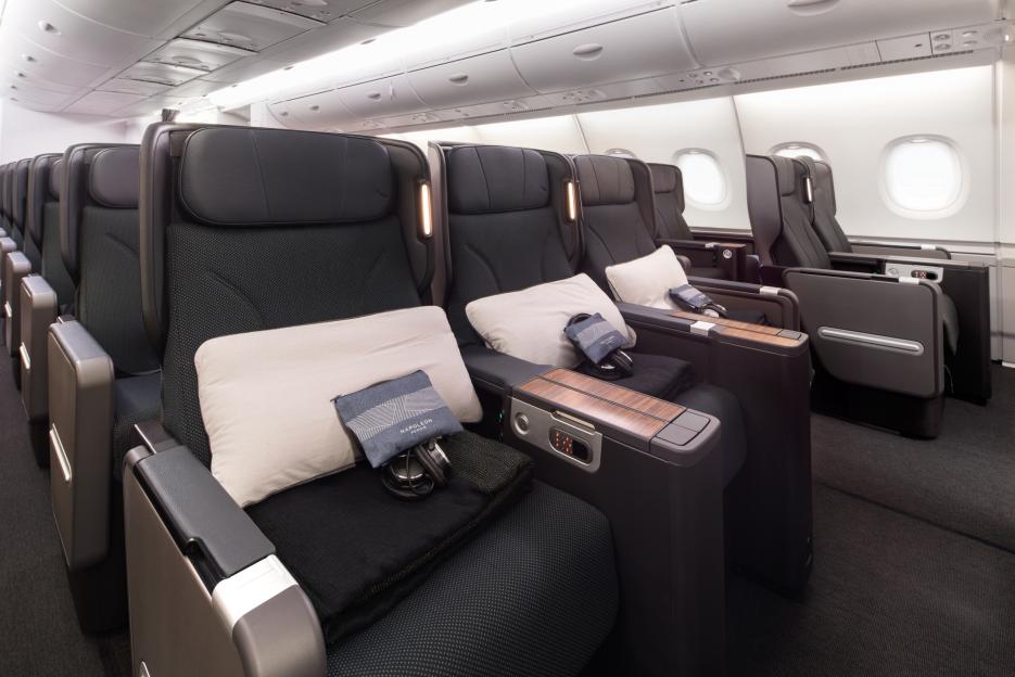 Qantas A380 premium economy seats.