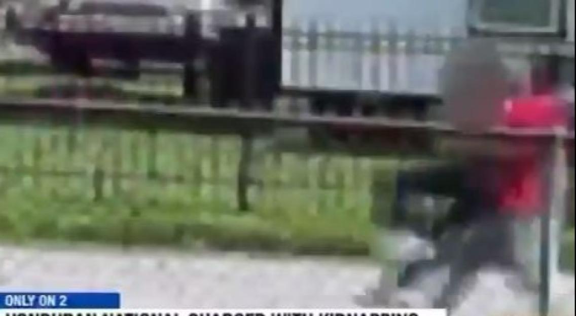 Screenshot of a news report about a Honduran national charged with kidnapping.