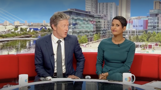Charlie Stayt and Naga Munchetty on BBC Breakfast.