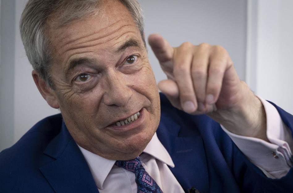 Nigel Farage pointing.