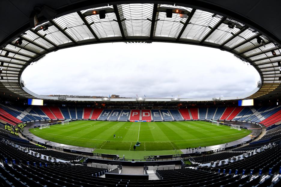 Hampden Park stadium before a Scotland v Spain soccer match.