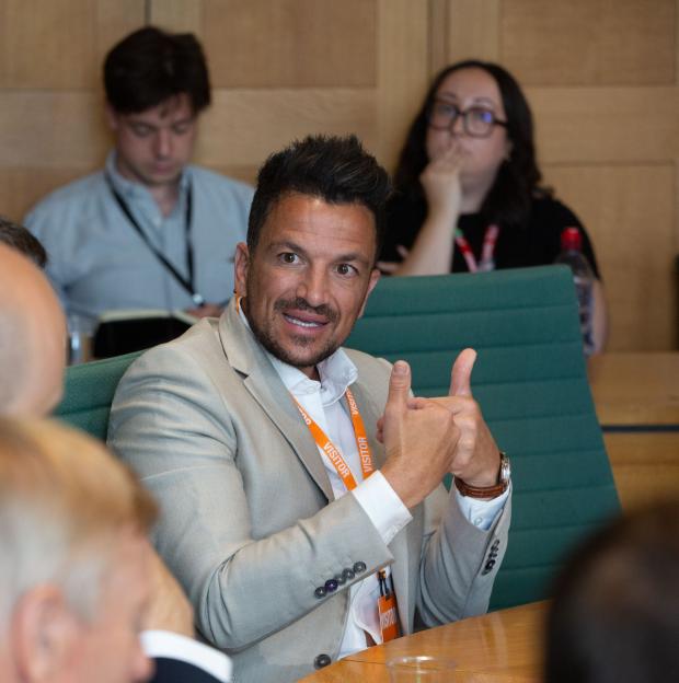 Peter Andre at a parliamentary film screening.