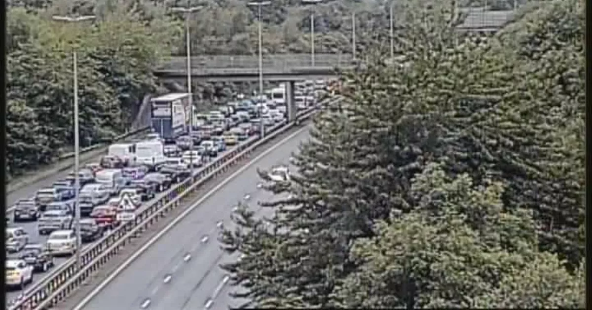 M60 motorway closed due to serious collision.