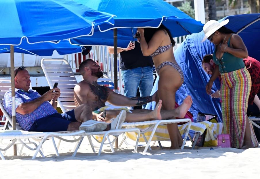 Conor McGregor on the beach with friends.