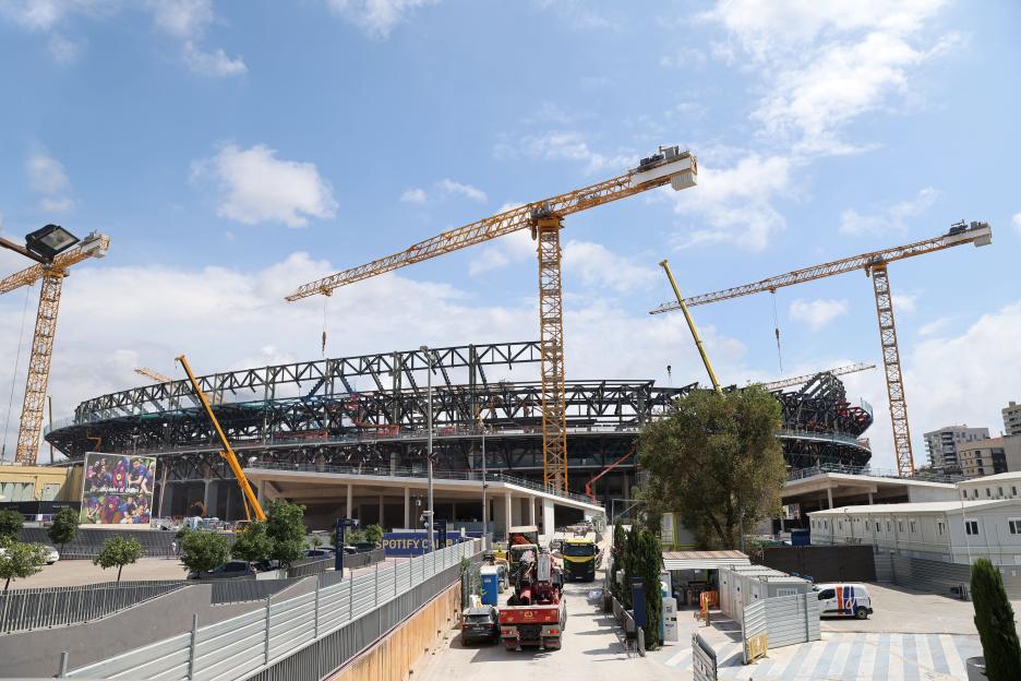 Construction of Spotify Camp Nou stadium.