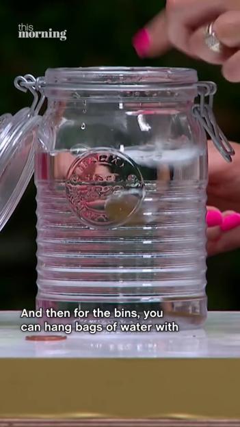 A glass jar filled with water.