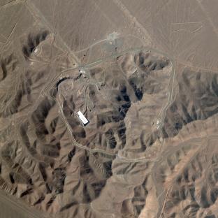 Satellite image of the Fordow Fuel Enrichment Plant in Iran.
