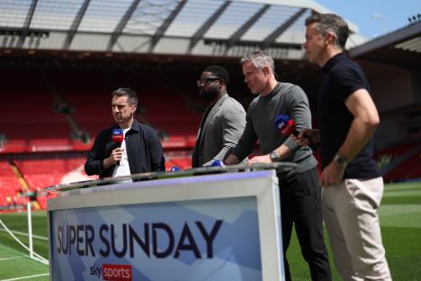 Sky Sports pundits and presenters at Anfield.