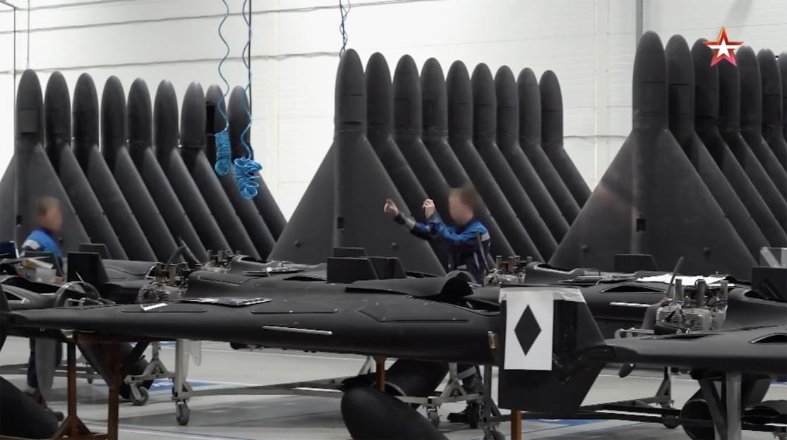Mass production of Geran-2 drones in a Russian factory.