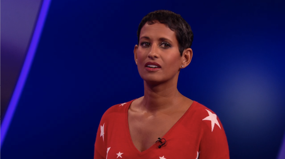 Screenshot of a woman speaking.
